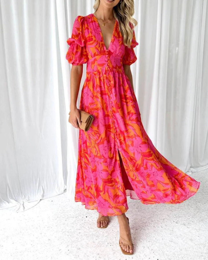 Derana™ Rød Pink Maxi Kjole