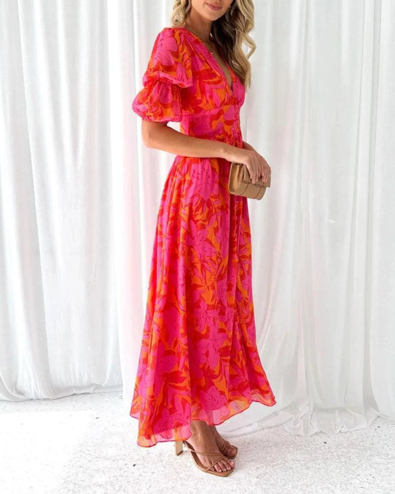 Derana™ Rød Pink Maxi Kjole